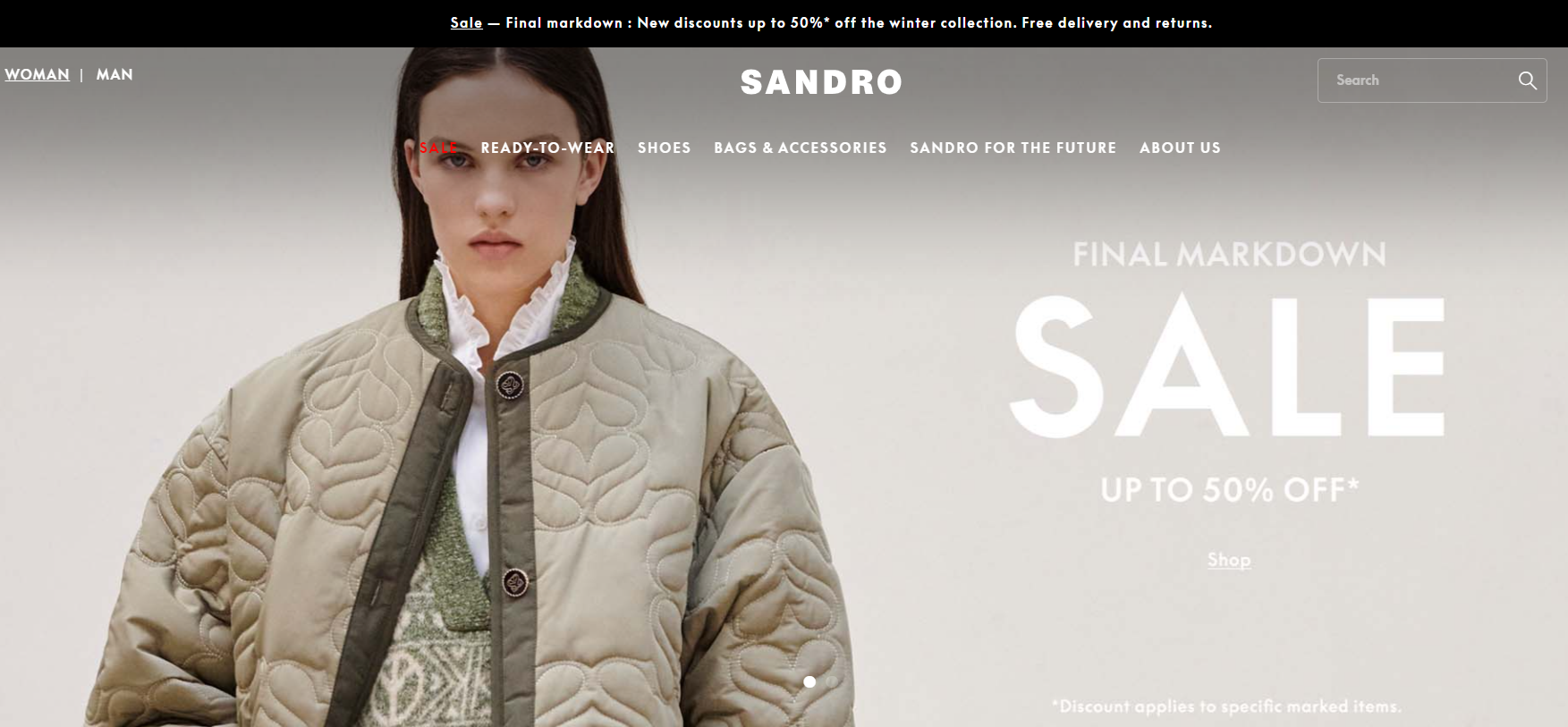 Sandro Paris优惠码2024 sandro英国官网精选服饰低至5折促销